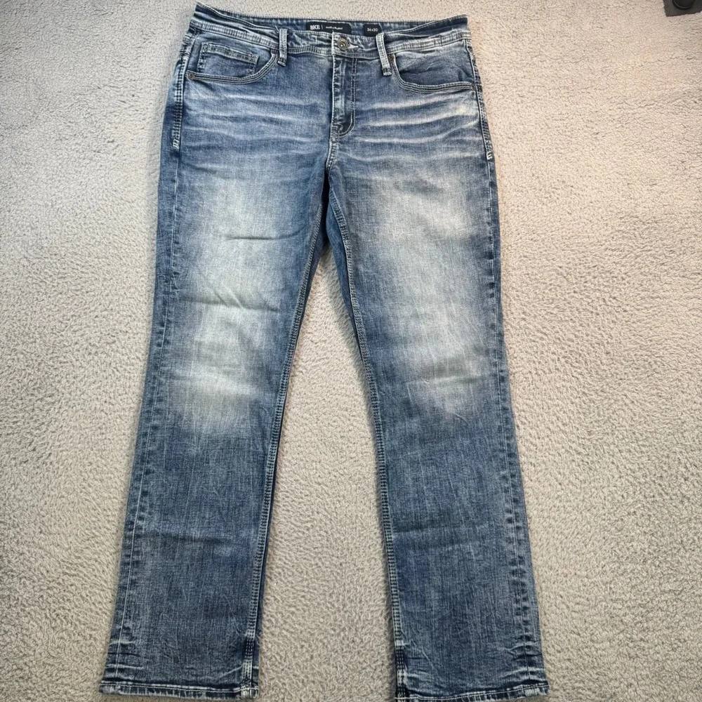 BKE Jake Straight Leg Mens Medium Wash Blue Denim Jeans 34x29 Comfort Stretch